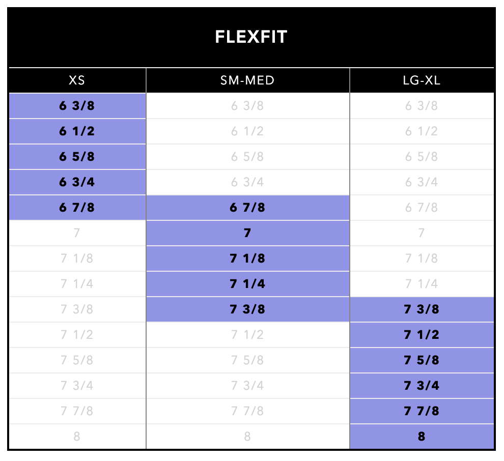 Flexfit Hat Size Chart